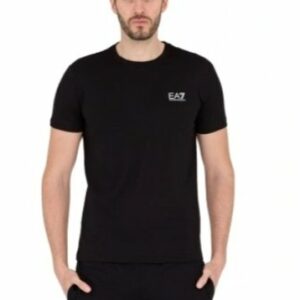 T-shirt homme EA7 noir avec petit logo S blanc