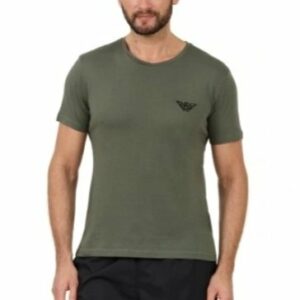 EMPORIO ARMANI T-shirt vert logo brodé L