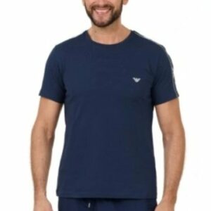 EMPORIO ARMANI T-shirt logo bande bleu marine M