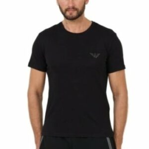 EMPORIO ARMANI T-shirt noir logo brodé L